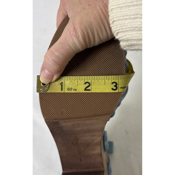 Sam Edelman Josefine Platform Sandals Block Heel Blue Suede Size 8 Boho Indie - Picture 13 of 14